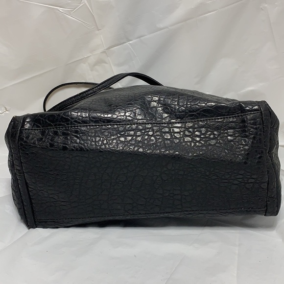 NICOLE By Nicole Miller Black Faux Debossed Leather Tote with Magnetic Snap - Picture 9 of 12